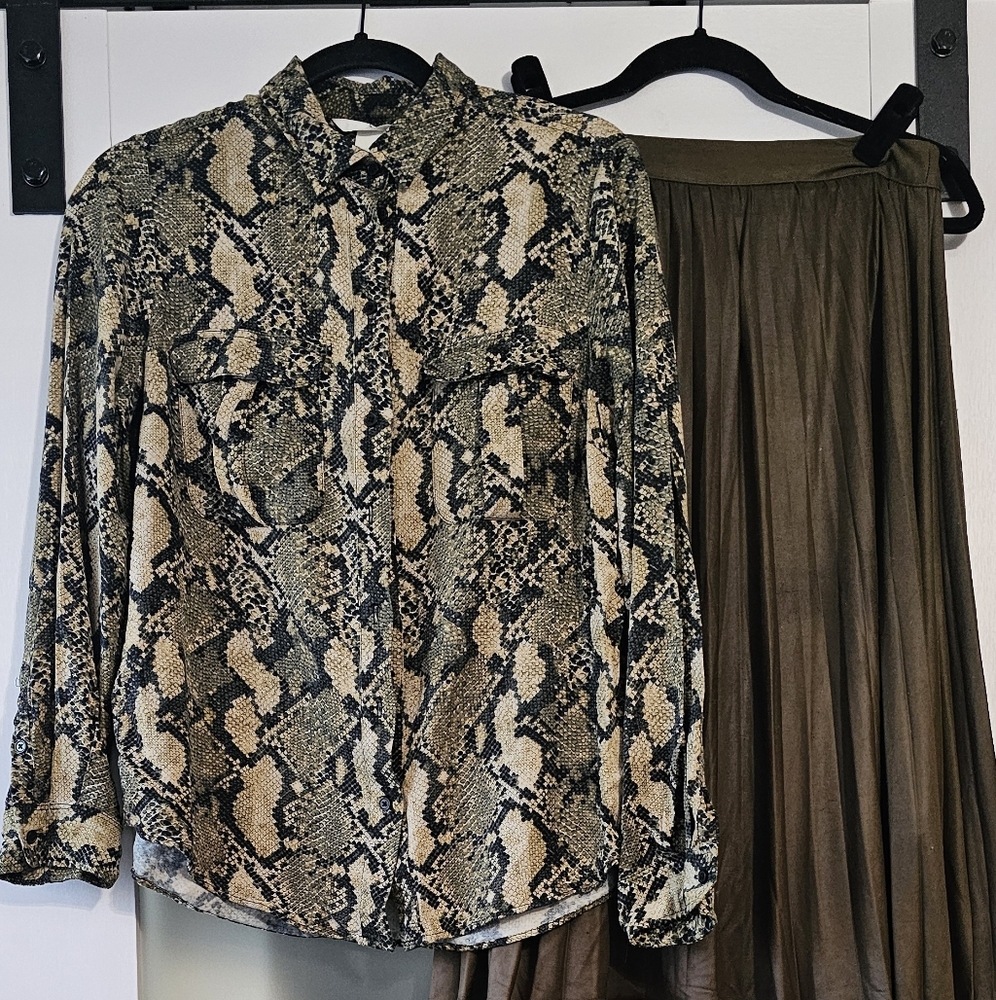 Chic Olive A-Line Skirt